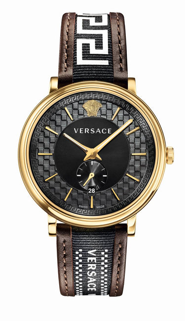 VERSACE Armbanduhr V CIRCLE 42MM-D/BLK S/BRW IP1NBROWN STRAP W/BLK RIBBON VEBQ016 19